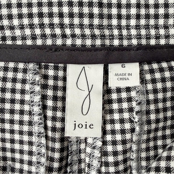 Joie Woman Black Gingham High Rise Tie Front Pants US6 Classic Preppy Academia - Picture 3 of 9